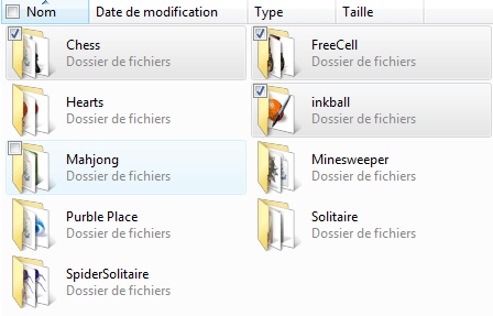 Cases à cocher avec de grandes icônes